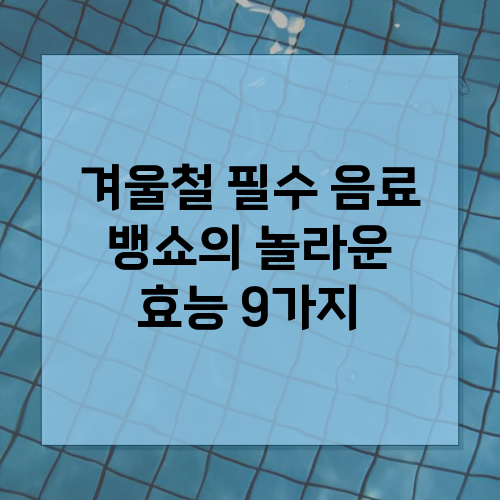 겨울철 필수 음료 뱅쇼의 놀라운 효능 9가지 알아보기