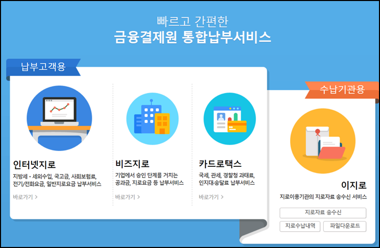  인터넷지로 통합납부서비스