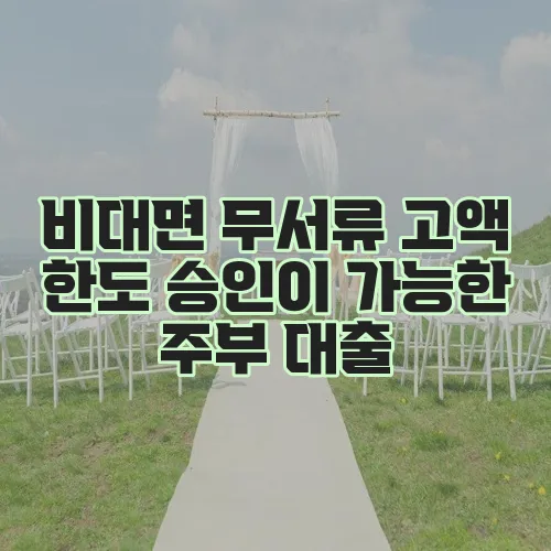 비대면 무서류 고액 한도 승인이 가능한 주부 대출