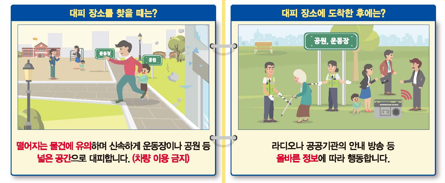 지진발생시 행동요령&#44; 출처 - 국민재난안전포털