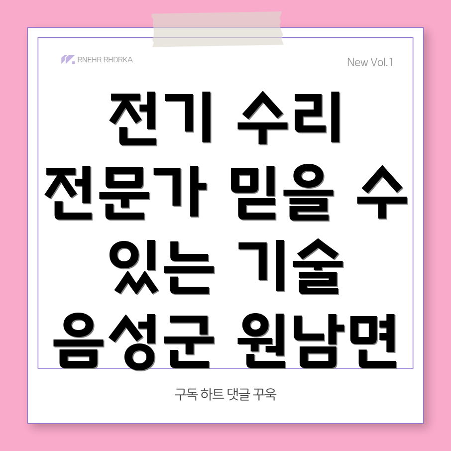 음성군 원남면 전기수리