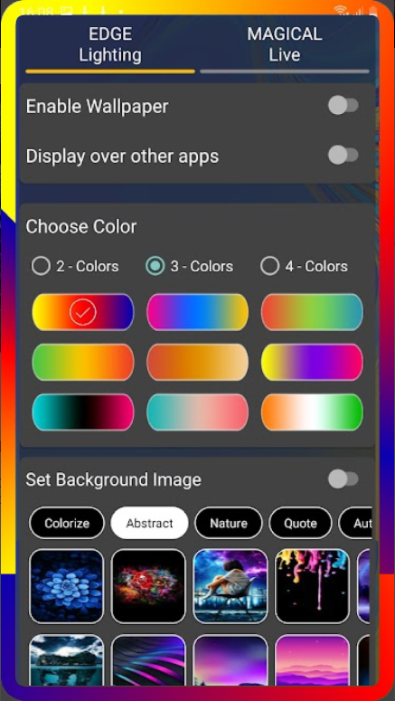 컬러풀 EDGE Lighting, Android 핸드폰 라이브 배경 화면, HD 배경 화면 만들기