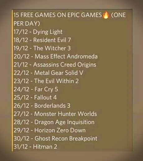  Is it a rumor or a fact? epicgames store holiday free games