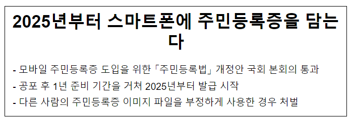  2025년부터 스마트폰에 주민등록증을 담는다