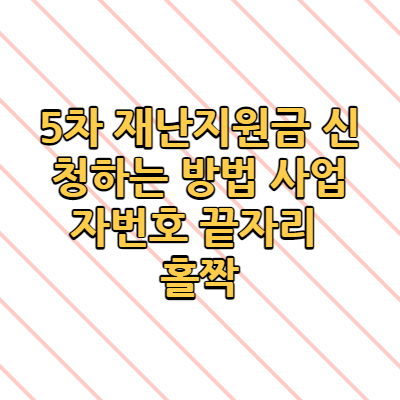  소상공인 희망회복자금 사이트 신청 사업자번호 끝자리 홀짝