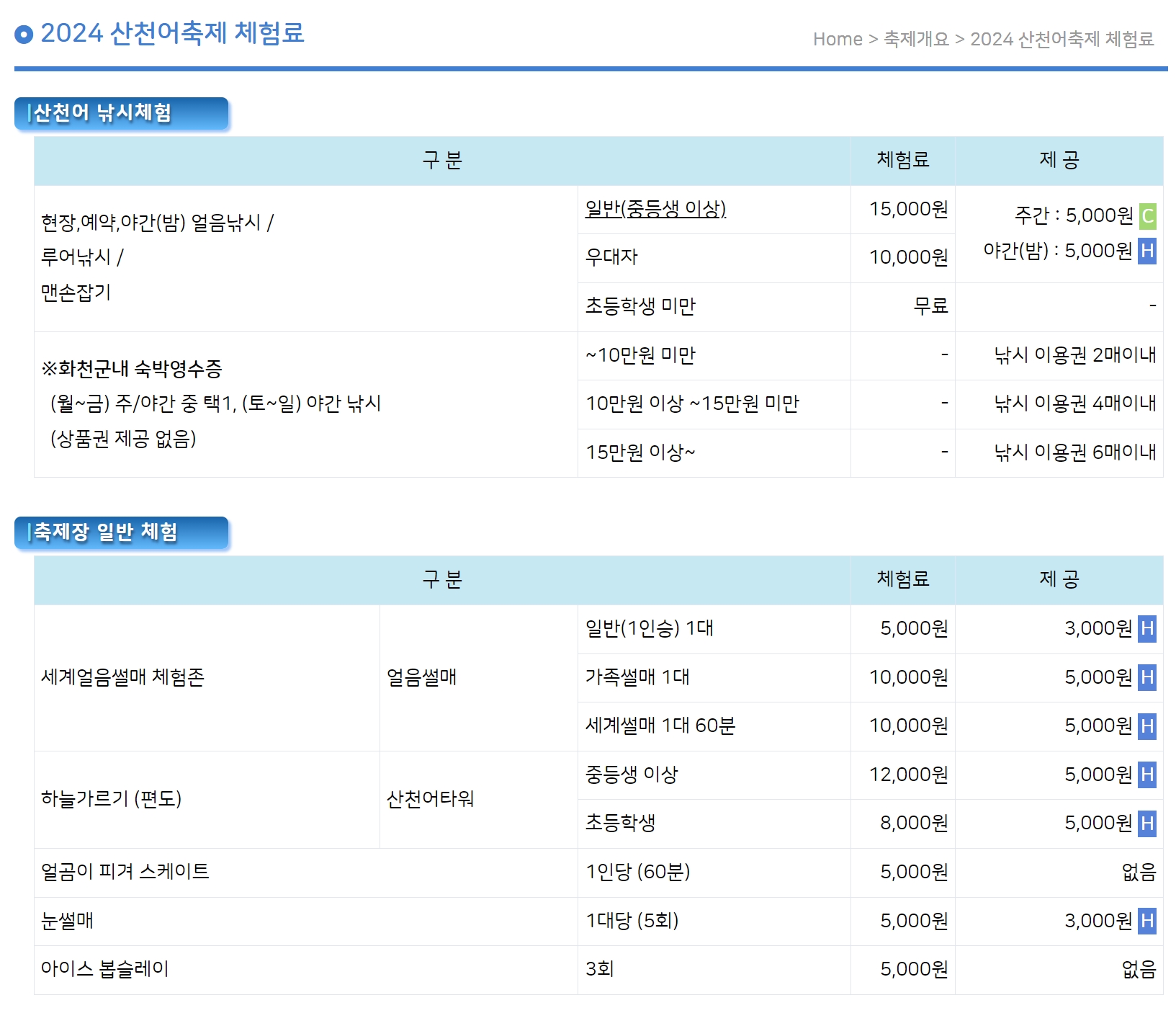 2024-화천-산천어축제-가격(출처. 공식 홈페이지)