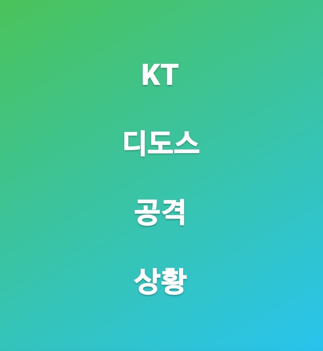  KT 디도스 공격 현재 상황 정리