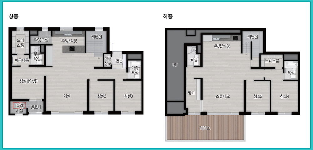 상무센트럴자이 157T 타입 평면도