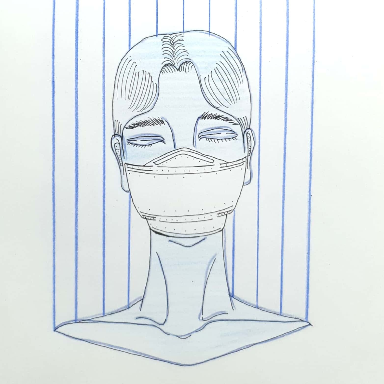  마스크를 착용한 얼굴