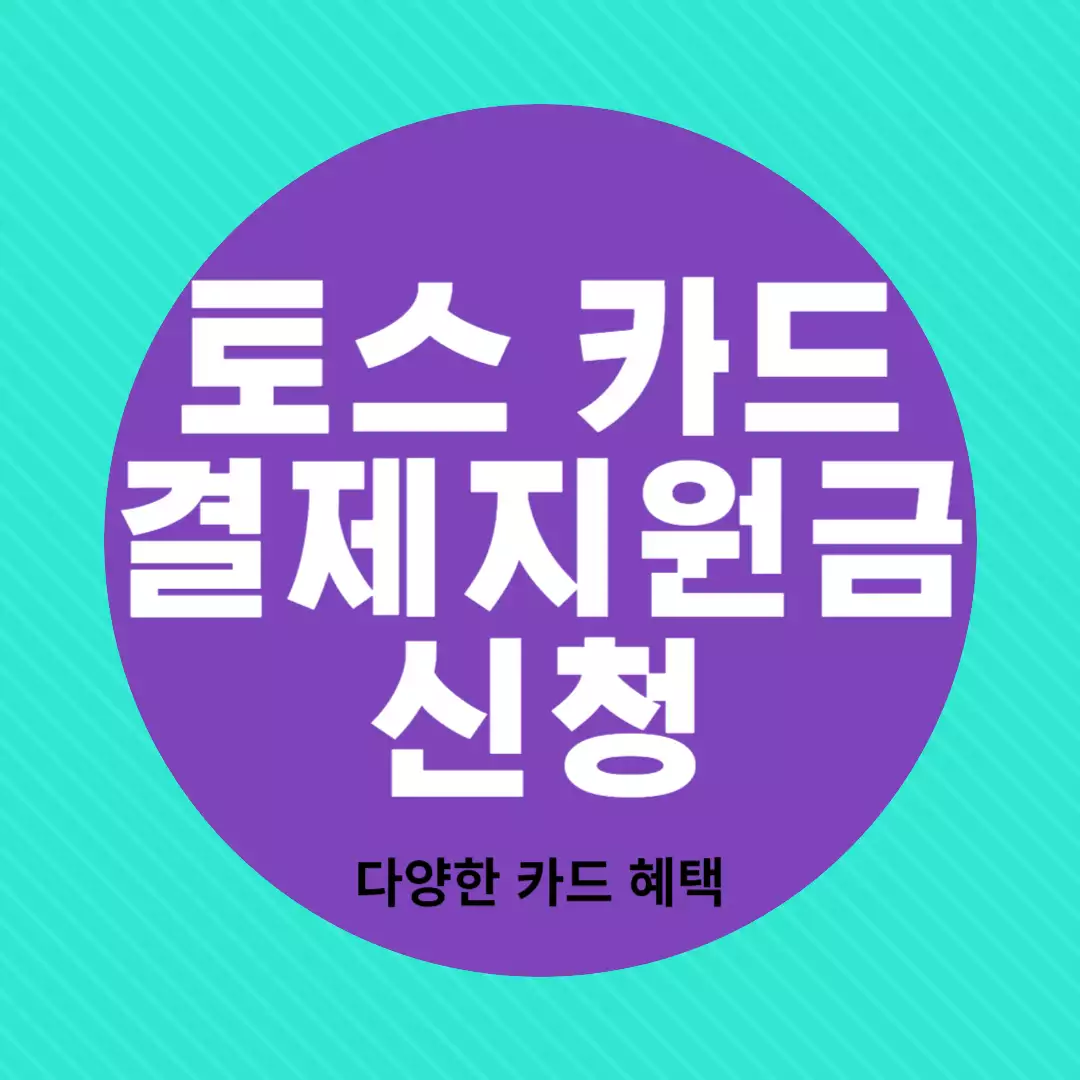 토스 카드 결제 지원금 신청에 관련된 사진이다.