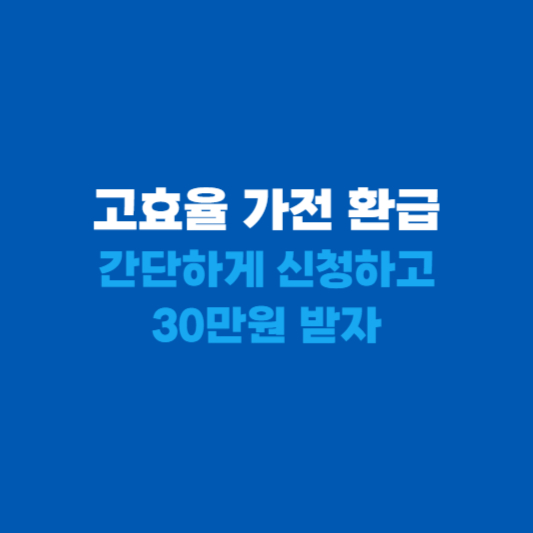 고효율 가전 환급 신청하고 30만원 받자