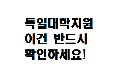  독일 대학 지원할 때 이거 반드시 확인하세요.