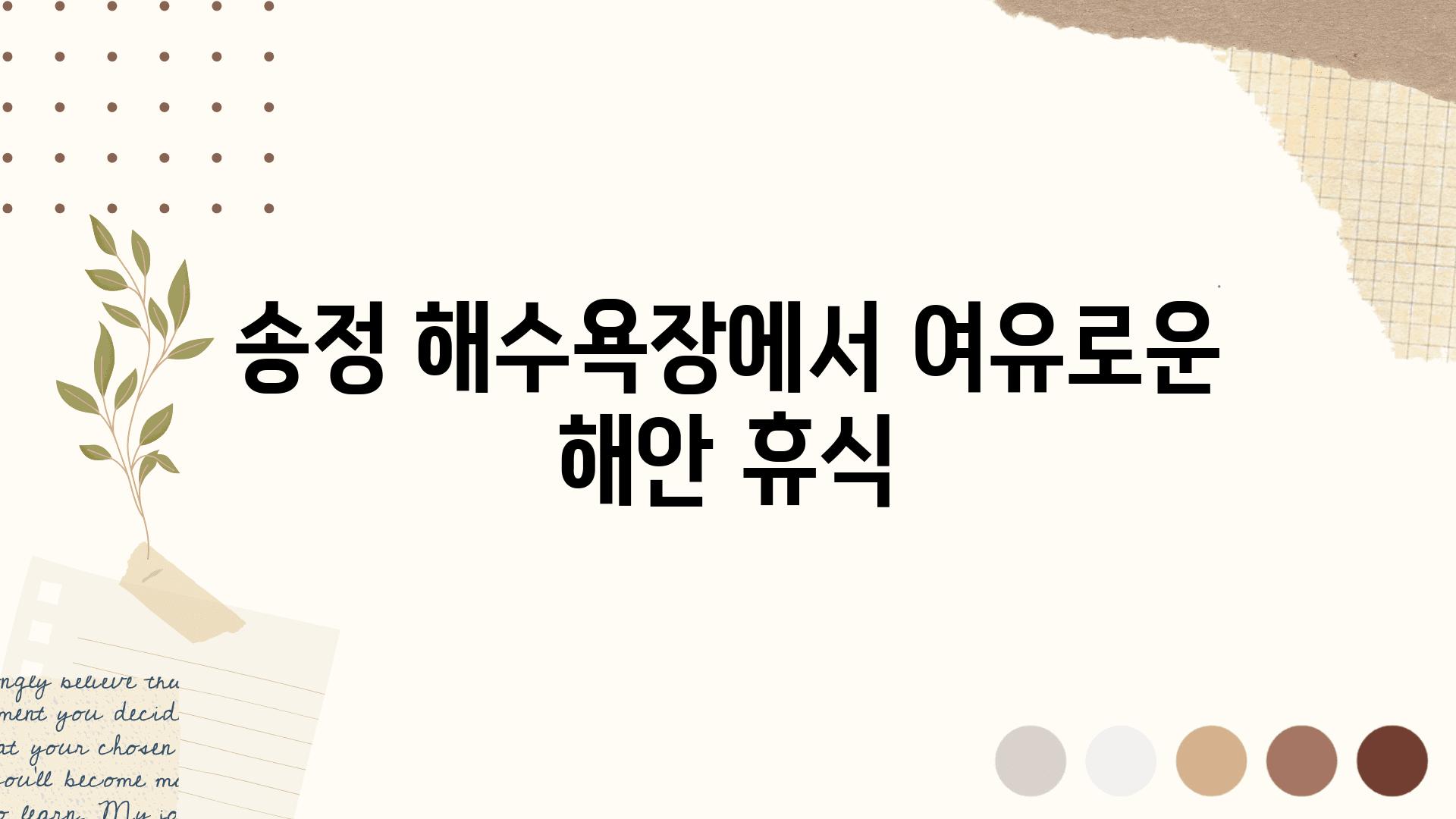 송정 해수욕장에서 여유로운 해안 휴식