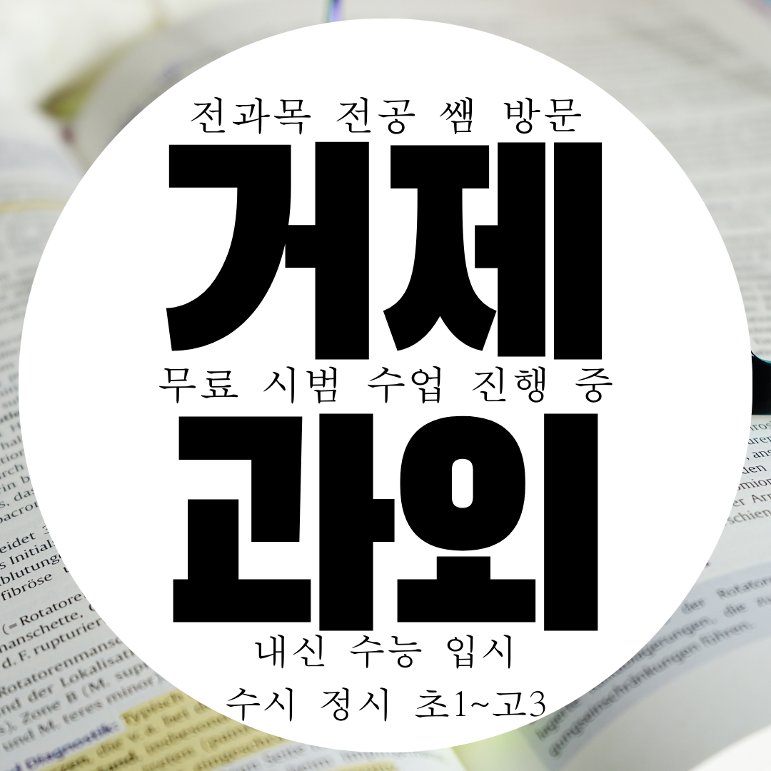  거제 고현동 영어과외 수월동 수학과외 초등 중학생 중등 국어 과학