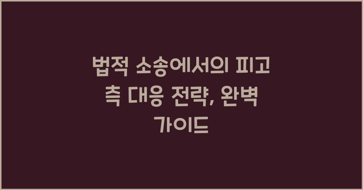 법적 소송에서의 피고 측 대응 전략