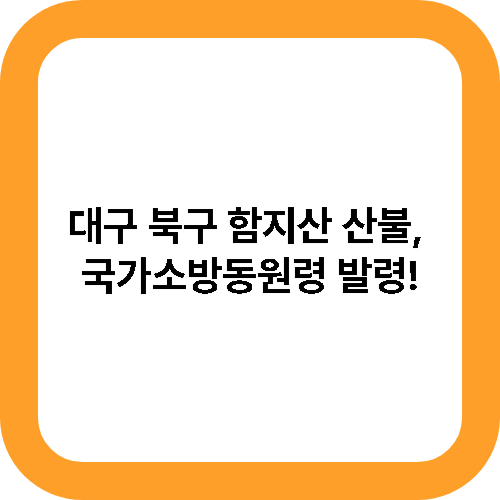대구 북구 함지산 산불, 국가소방동원령 발령! 대표사진