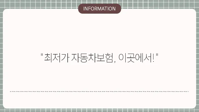 인터넷 자동차보험비교견적사이트 실시간 최저가 찾기 🚗