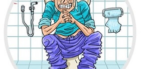 변비로 화장실에서 힘을 세게 주는 남자