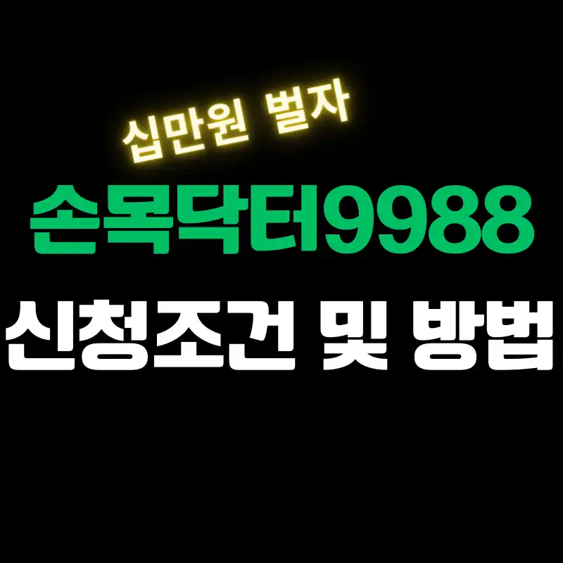 손목닥터9988 신청조건 및 방법