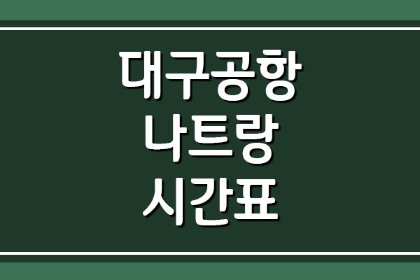  대구공항 → 나트랑 비행기 항공편 시간표 조회