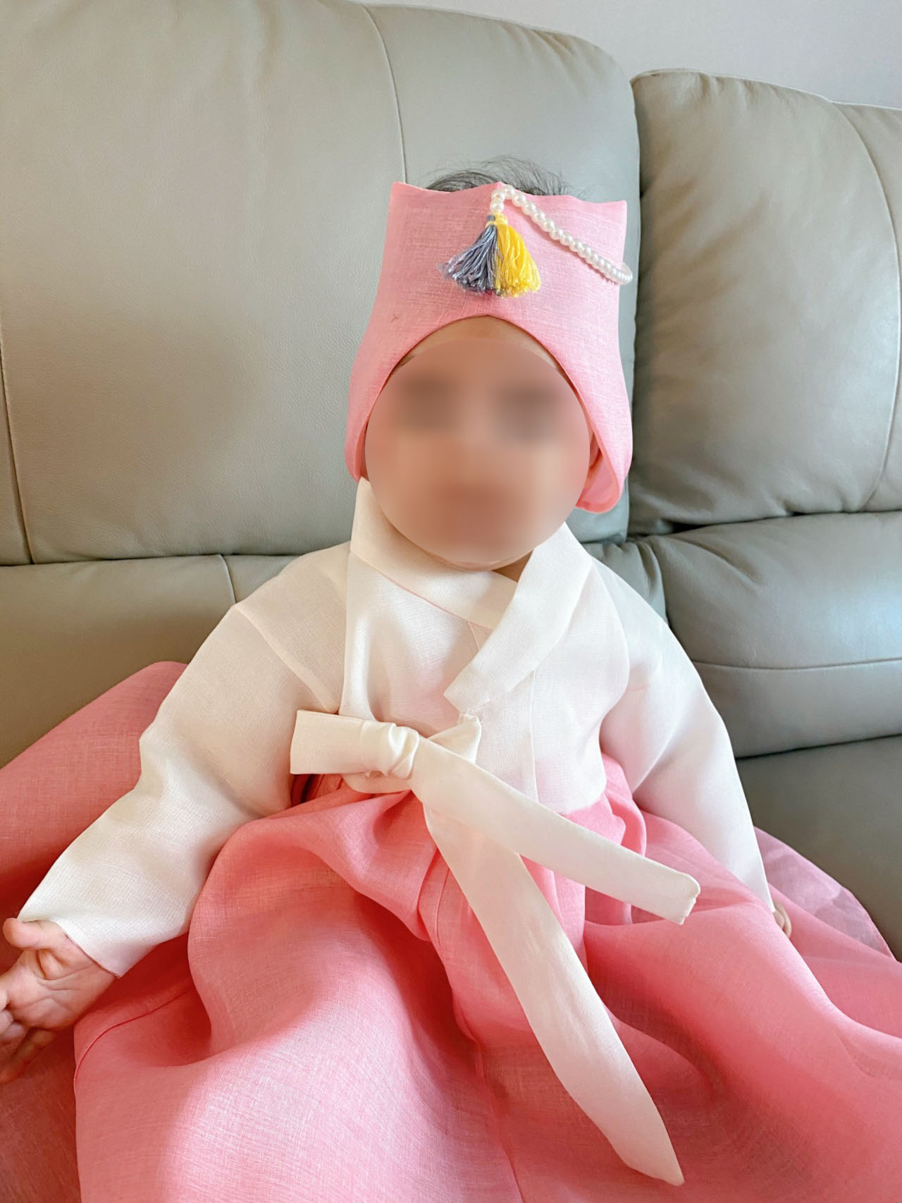  여아 돌 아기 한복 만들기 - 조바위