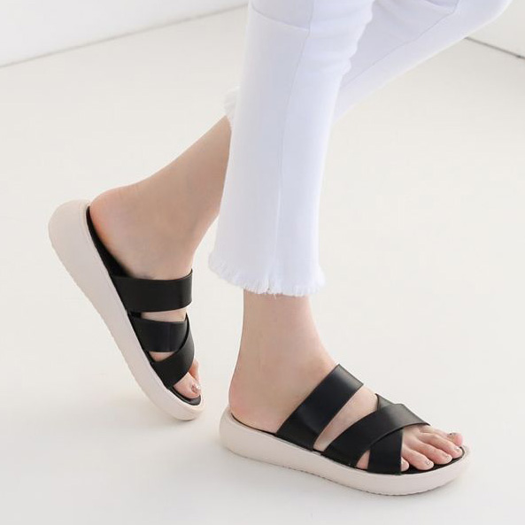  엑스일자 콤비 밴딩 4cm 슬리퍼