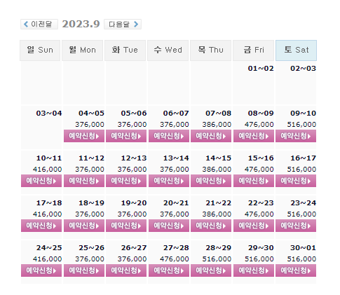  9월, 알펜시아CC 1박2일 골프패키지 요금 및 날씨