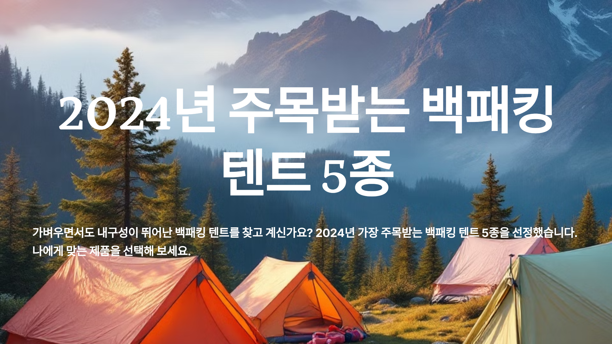 백패킹 텐트 추천 2024년 인기 제품 TOP 5