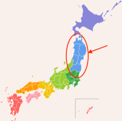 도후쿠 지방 지도