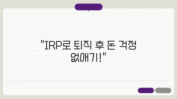 irp [ irp 퇴직연금 ]