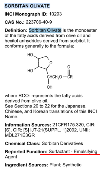 SORBITAN OLIVATE ICID