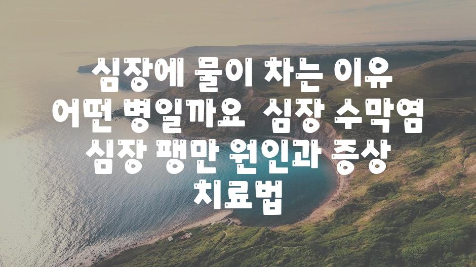 ## 심장에 물이 차는 이유, 어떤 병일까요? | 심장 수막염, 심장 팽만, 원인과 증상, 치료법