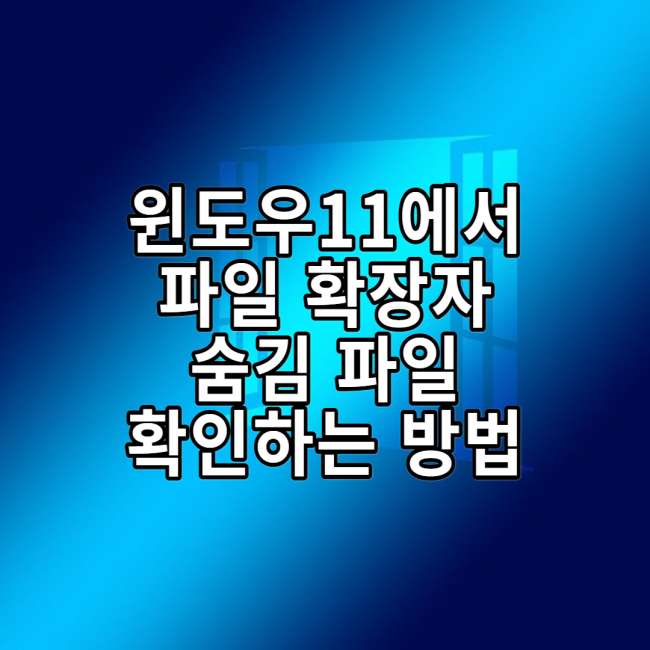  윈도우11 파일 확장자 및 숨김 파일 확인 하는 방법!