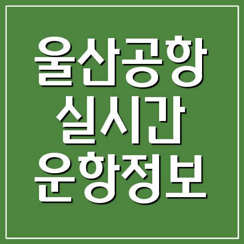  울산공항 실시간 운항정보 보기