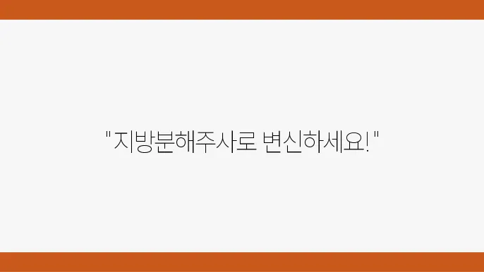 지방분해주사 시술 전후