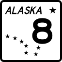 디날리 고속도로&#44; 알래스카 8번 도로 표지판