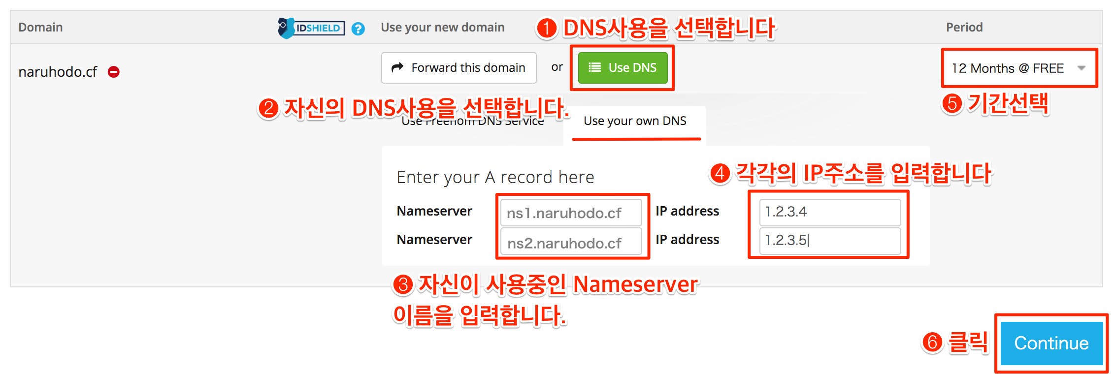 도메인 DNS 설정 (계속)