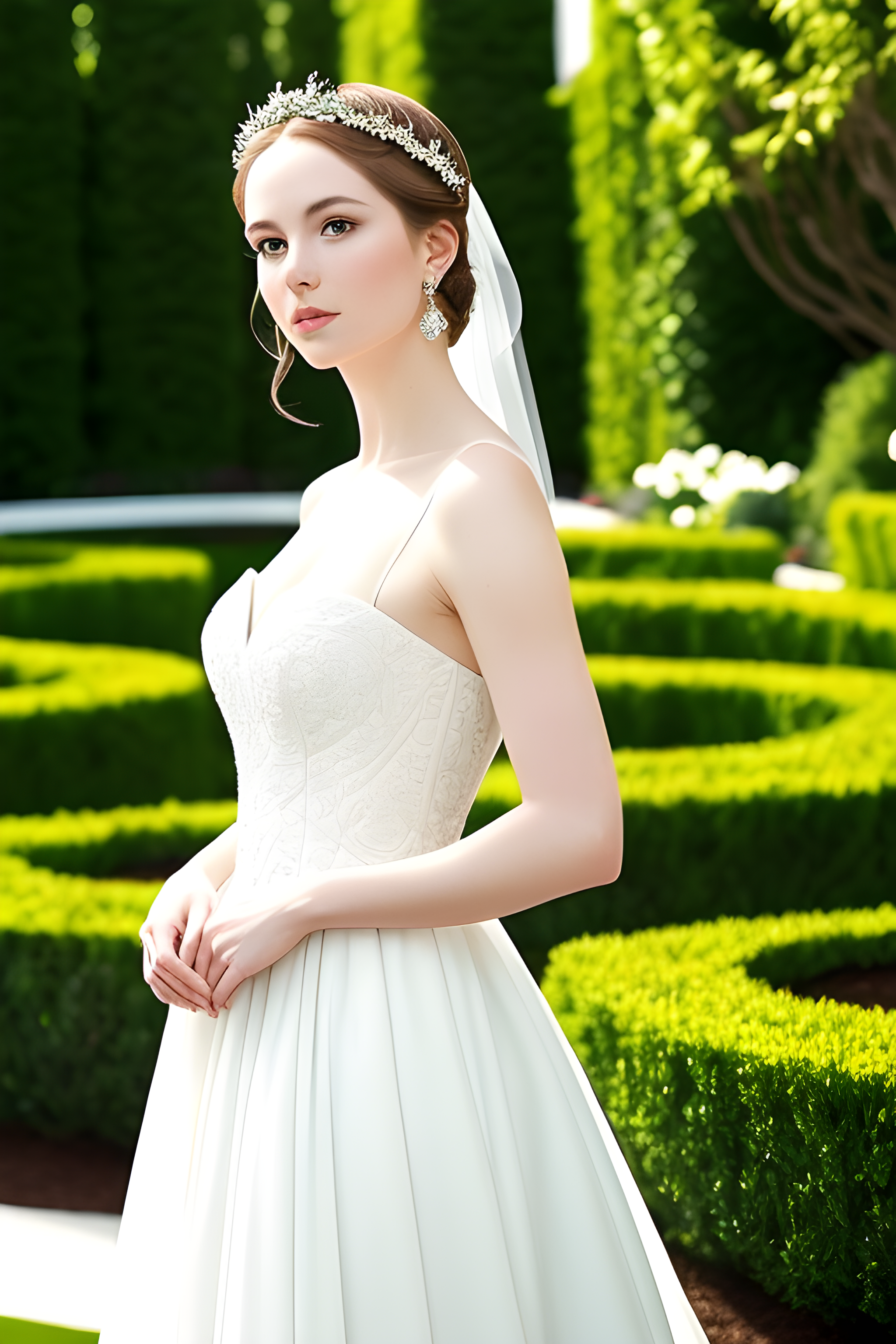 Image of a highly detailed beautiful girl in a dress