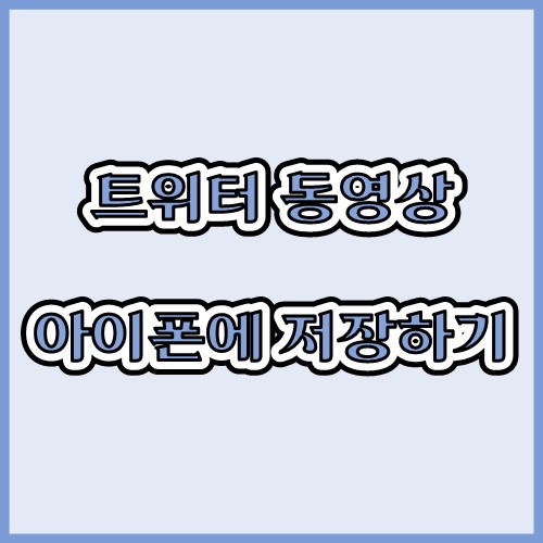  아이폰 트위터 동영상 저장!