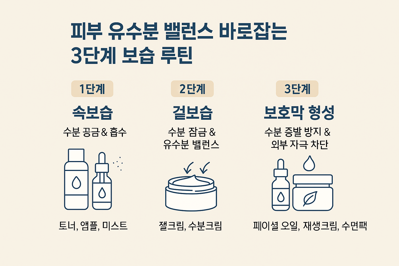 피부 유수분 밸런스 바로잡는 ‘3단계 보습 루틴’