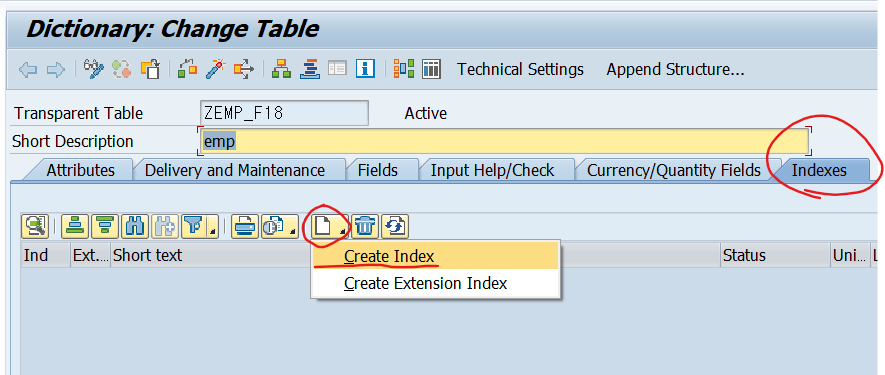 [ABAP] Secondary INDEX