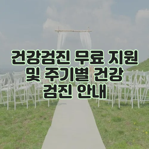 건강검진 무료 지원 및 주기별 건강 검진 안내