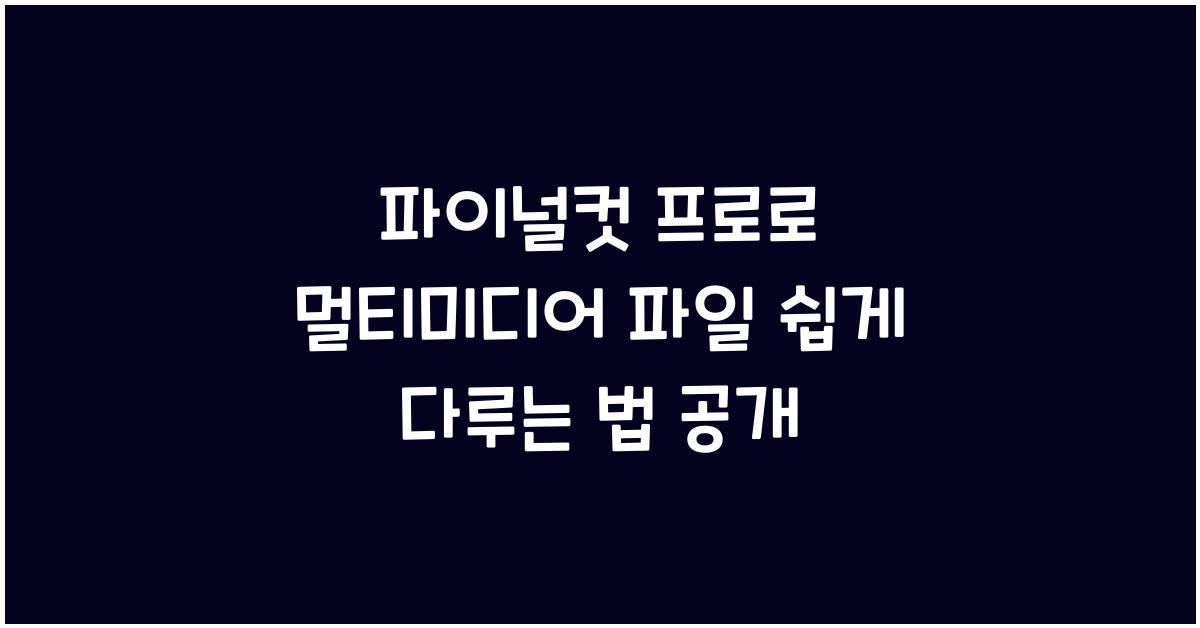 파이널컷 프로 Final Cut Pro로 멀티미디어 파일을 쉽게 다루는 법