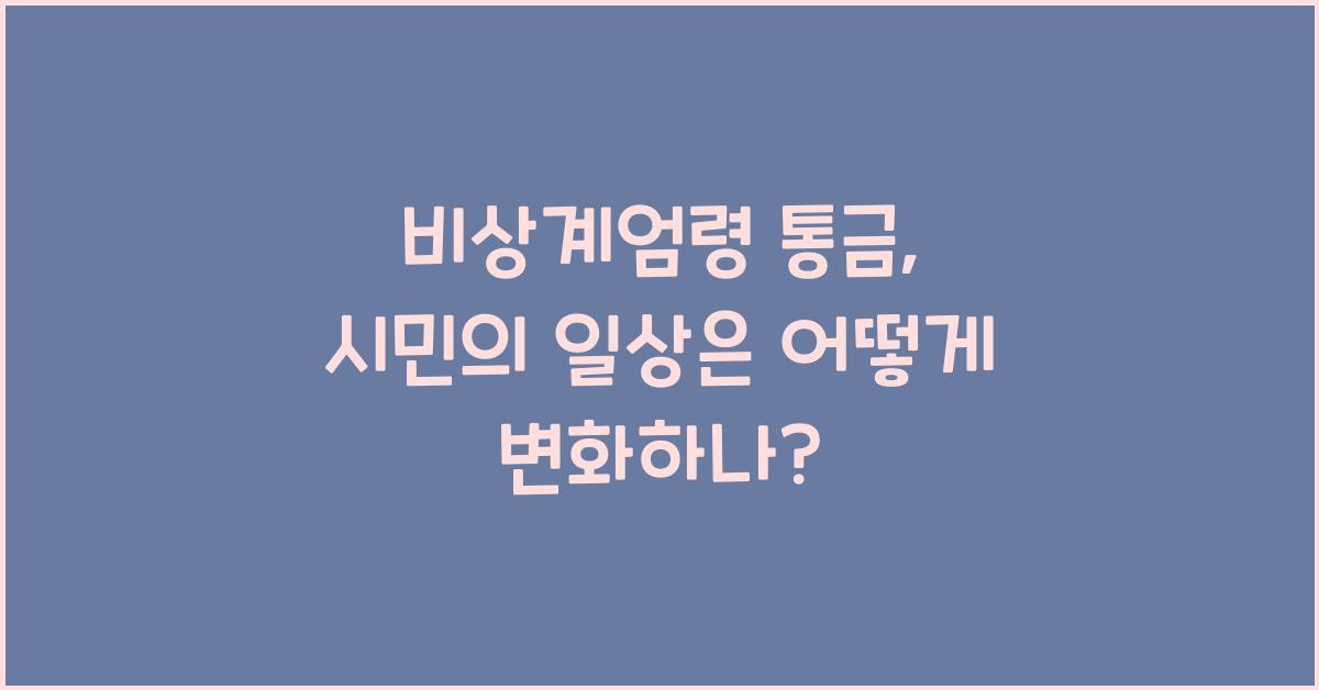 비상계엄령 통금