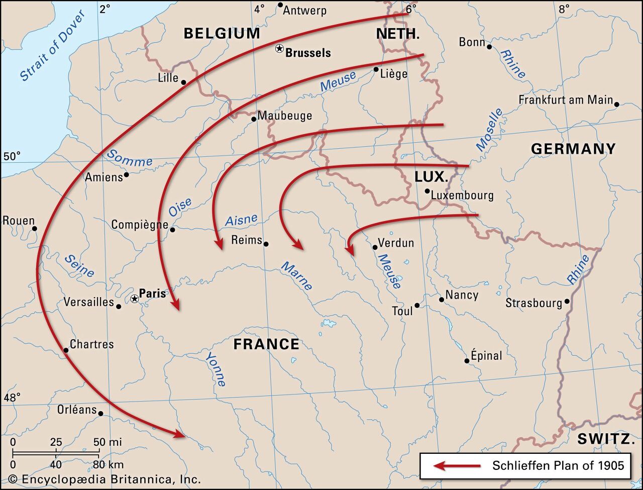제1차 세계대전 슐리펜 계획 이론 지도