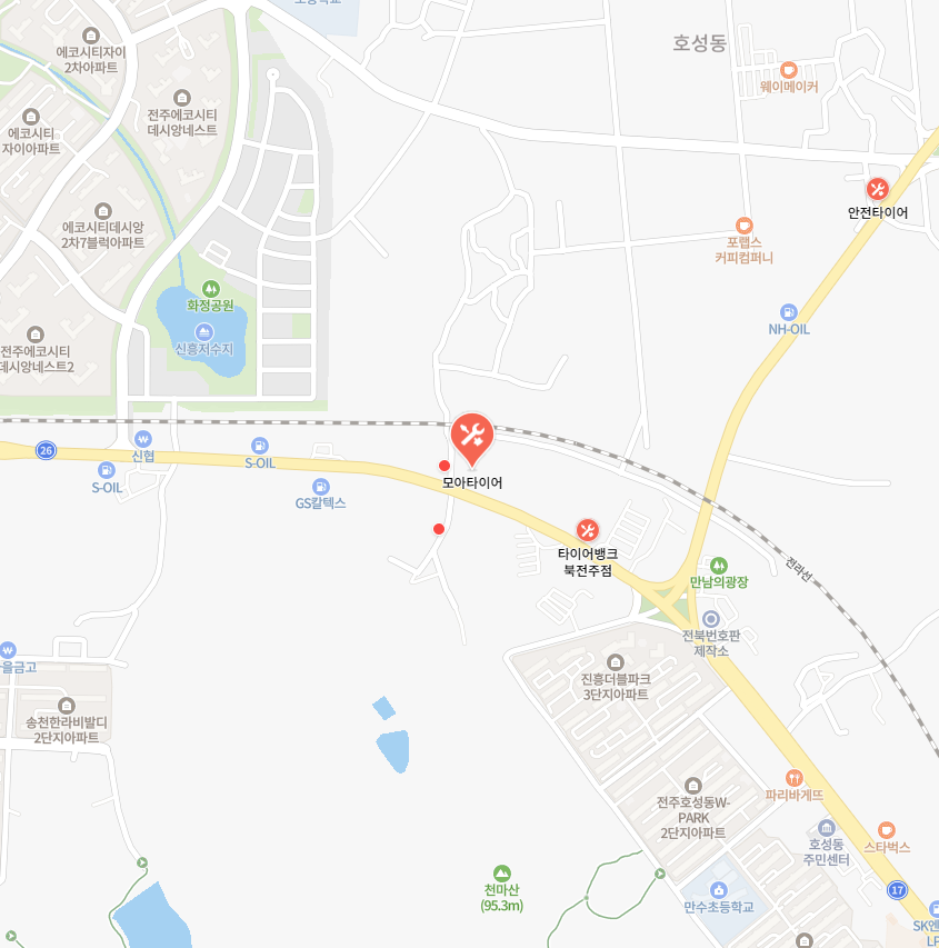 전북 전주시 덕진구 호성동 타이어 교체 비용 싼 곳 추천 펑크 공기압 가격 저렴한 곳 후기