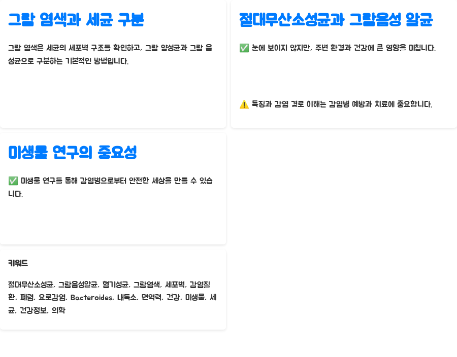 미생물학: 절대무산소성균과 그람음성균의 비밀, 밝혀보세요! - 그람 염색: 박테리아의 비밀을 밝히다 미생물학: 절대무산소성균과 그람음성균의 비밀, 밝혀보세요! - 그람 염색: 박테리아의 비밀을 밝히다