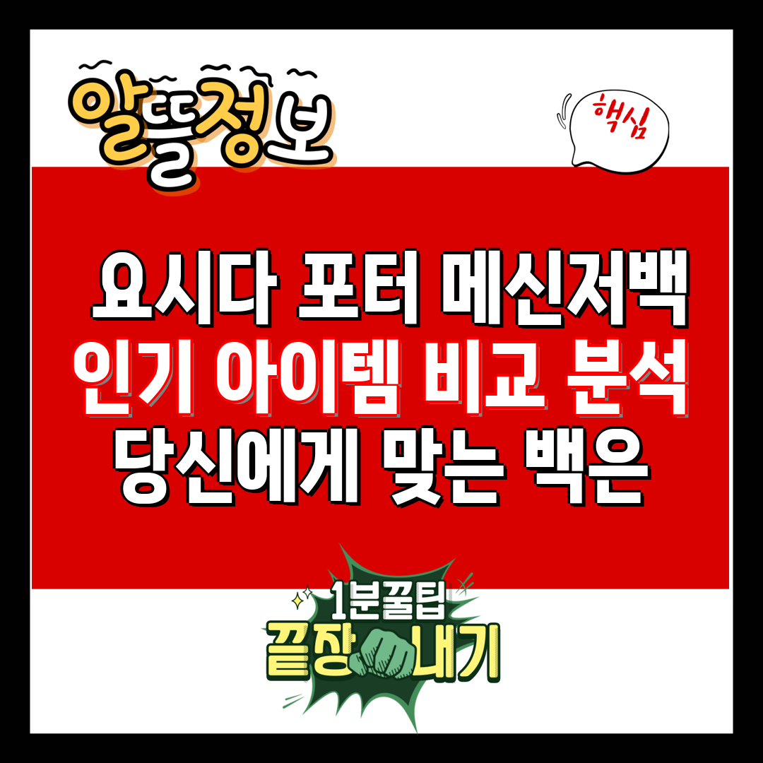  요시다 포터 메신저백  인기 아이템 비교 분석 당신에