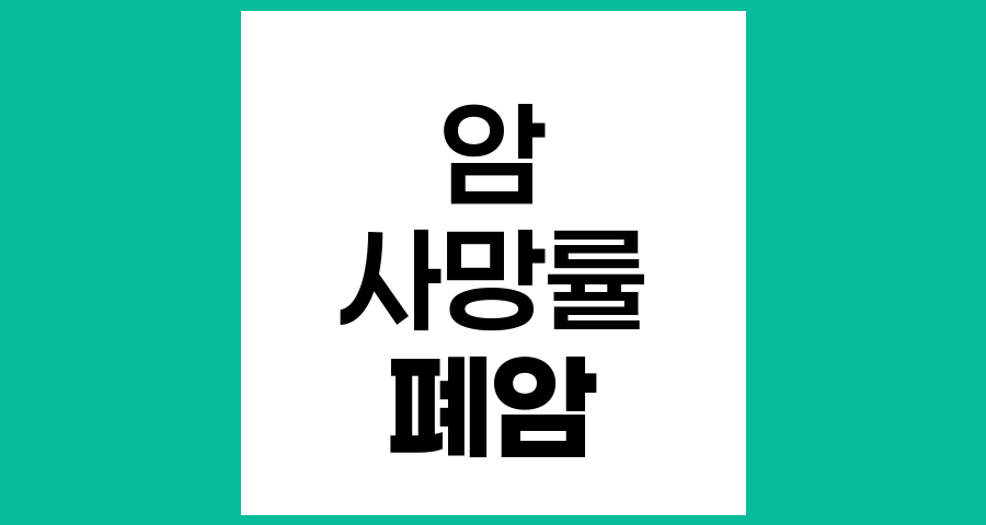 폐암 사망률의 현실과 예방 대책