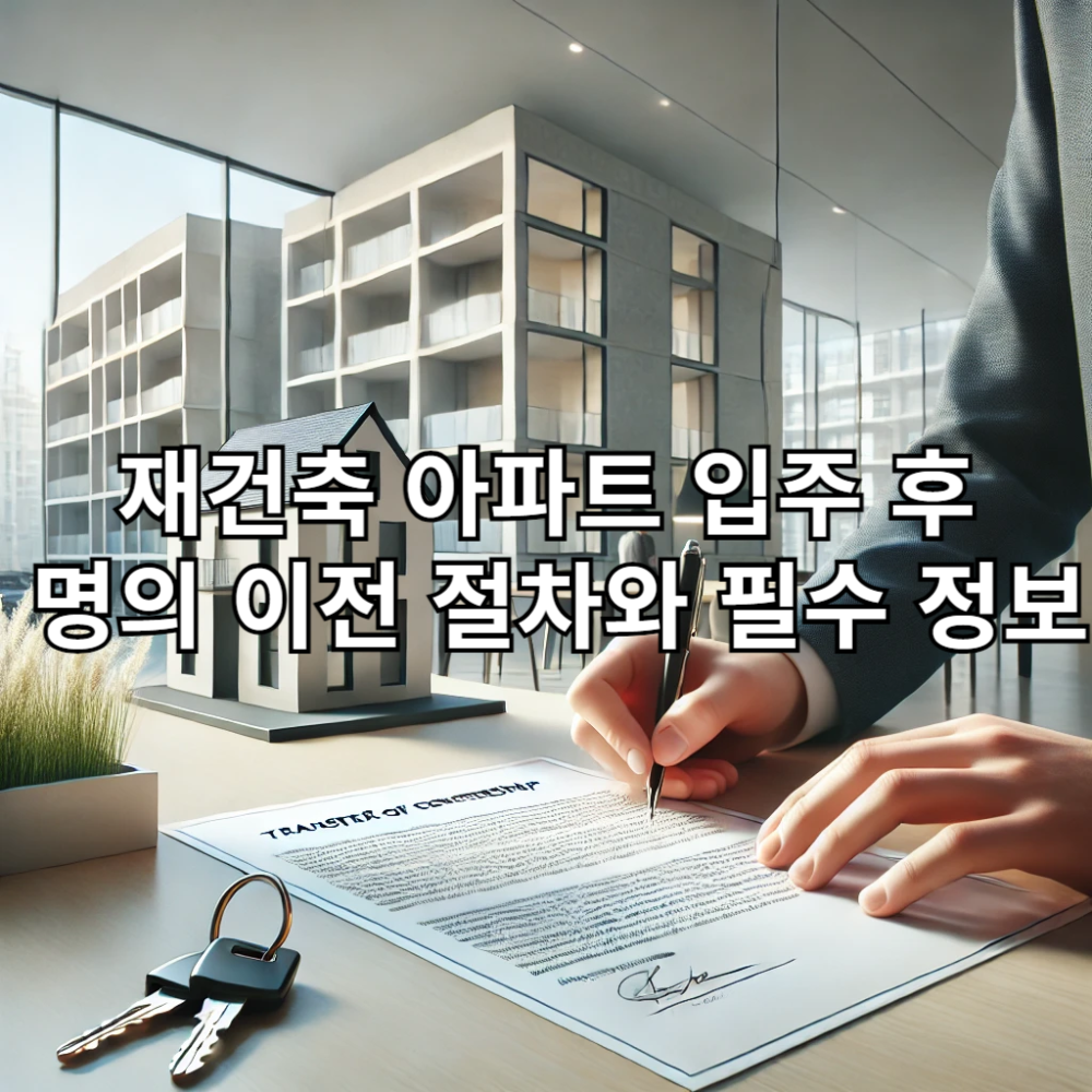 재건축 아파트 입주 후 명의 이전 절차와 필수 정보